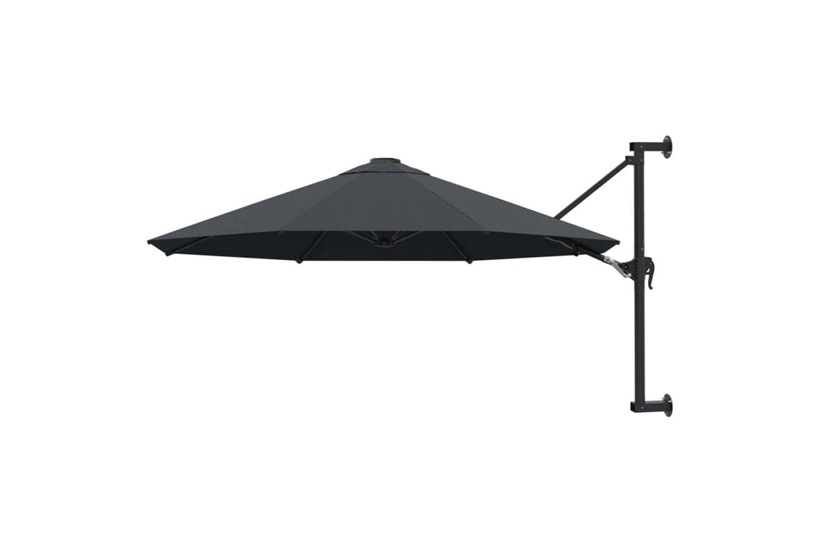 vidaXL Wall-mounted Parasol With Metal Pole 300cm Anthracite