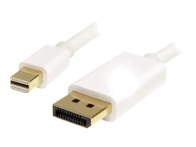 STARTECH.COM - StarTech 1m 3 ft White Mini DisplayPort to DisplayPort 1.2 Adapter Cable M/M - DisplayPort 4k with HBR2 support - Mini DP to DP Cable (MDP2DPMM1MW) - DisplayPort cable - 1 m
