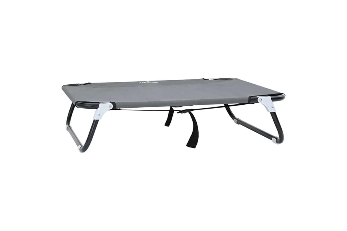 Dog Bed Light Grey M Oxford Fabric And Steel