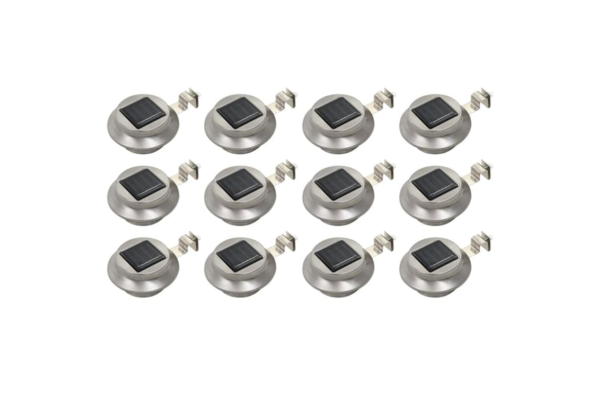 vidaXL 277135 Outdoor Solar Lamps 12 Pcs Led Round 12cm White