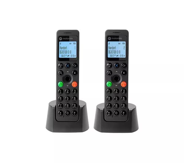MOTOROLA DOT211 Cordless Phone - Twin Handset, Black