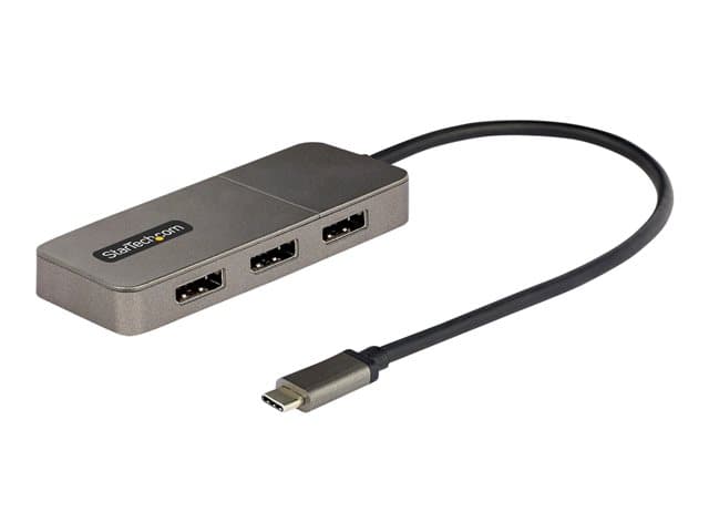 STARTECH.COM - Startech USB-C to Triple DisplayPort 1.4 MST Hub, 4K 60Hz, 1ft (30cm) Cable, USB Type-C Multi Monitor Adapter for Laptop, DP 1.4 Multi-Stream Transport Hub, DisplayPort Splitter - MST Triple Monitor Adapter (MST14CD123DP)