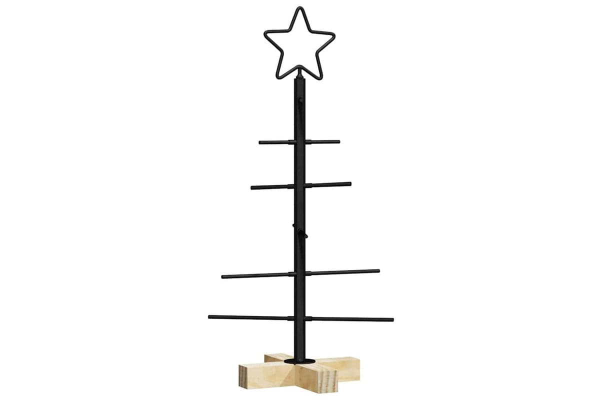 Vidaxl Metal Christmas Tree With Stand Black 60 Cm Powder-coated Steel