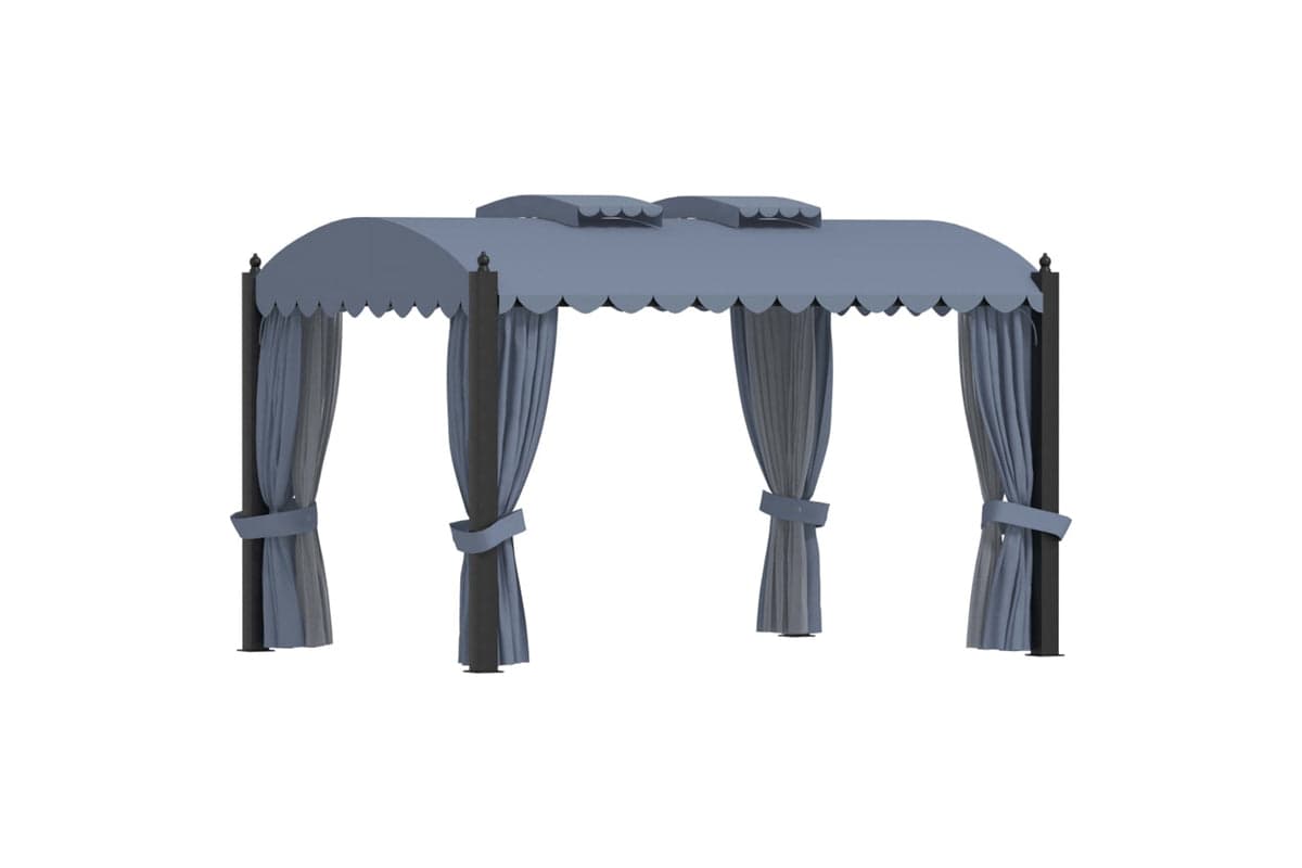Vidaxl 48056 Gazebo With Curtains 3x4 M Anthracite Steel