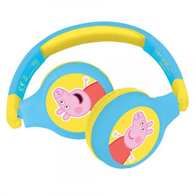 LexiBook Peppa Pig 2 in 1 Bluetooth and Wired Headphones with kids safe volume | PPHPBT010PP