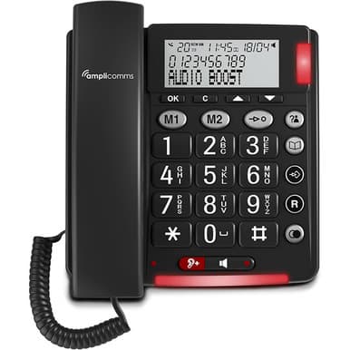 Amplicomms ATL1425451 BigTel 48Plus CG2 Big Button Corded Phone | Black