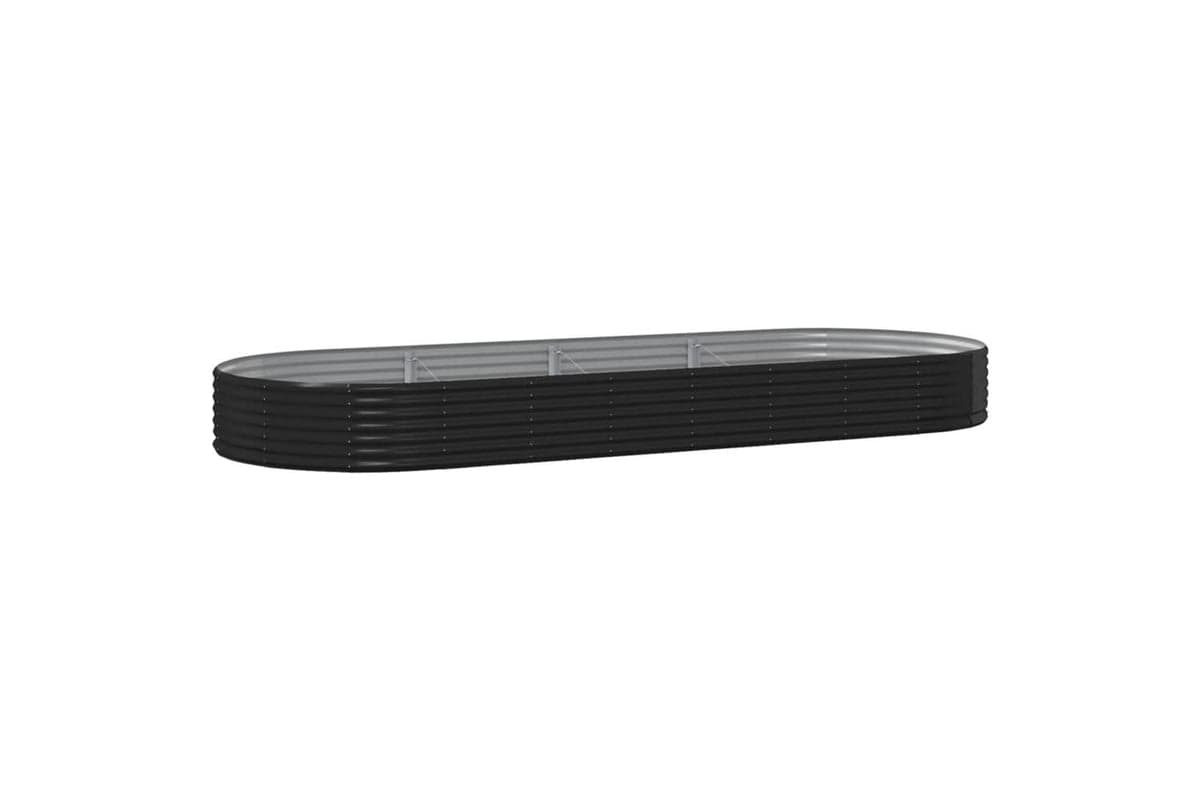 vidaXL 319036 Garden Raised Bed Powder-coated Steel 373x140x36cm Anthracite
