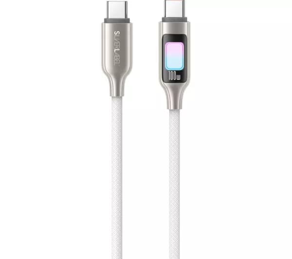 SILVERLABEL LED 100 W USB Type‑C Cable – 1.2 m, White