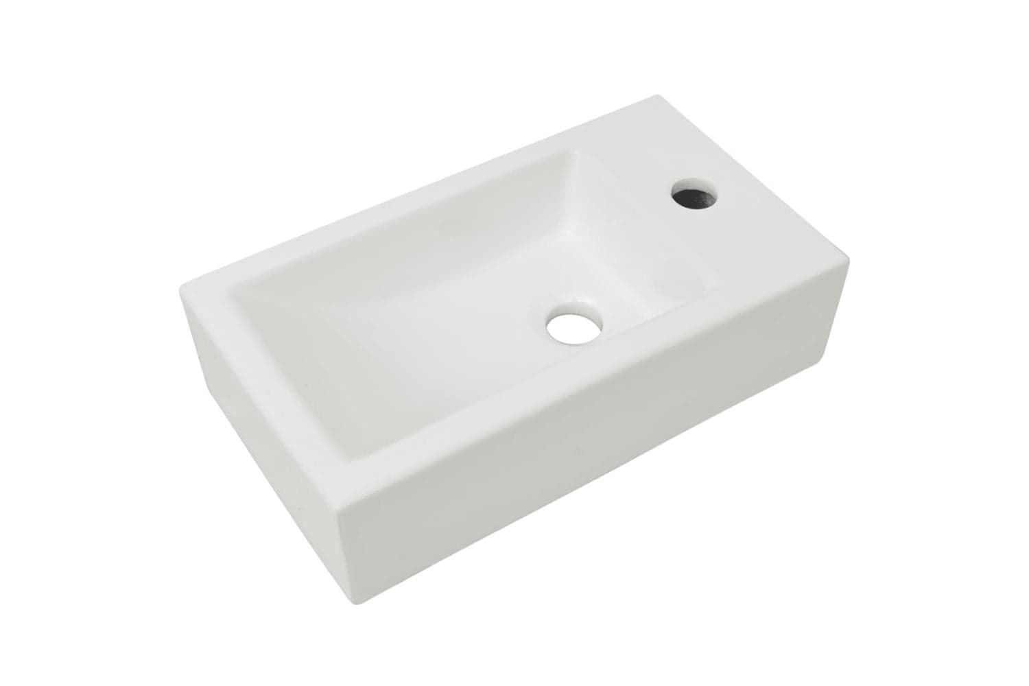 vidaXL Basin With Faucet Hole Rectangular