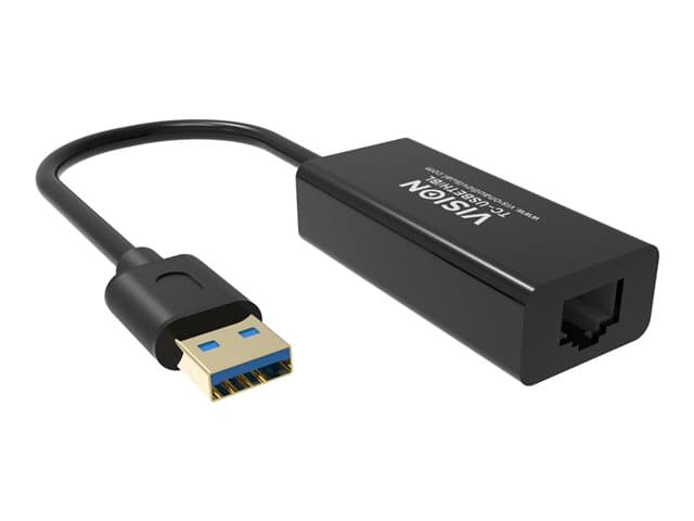 VISION - TC-USBETH/BL - Network adapter - USB 2.0 - Gigabit Ethernet x 1 - black