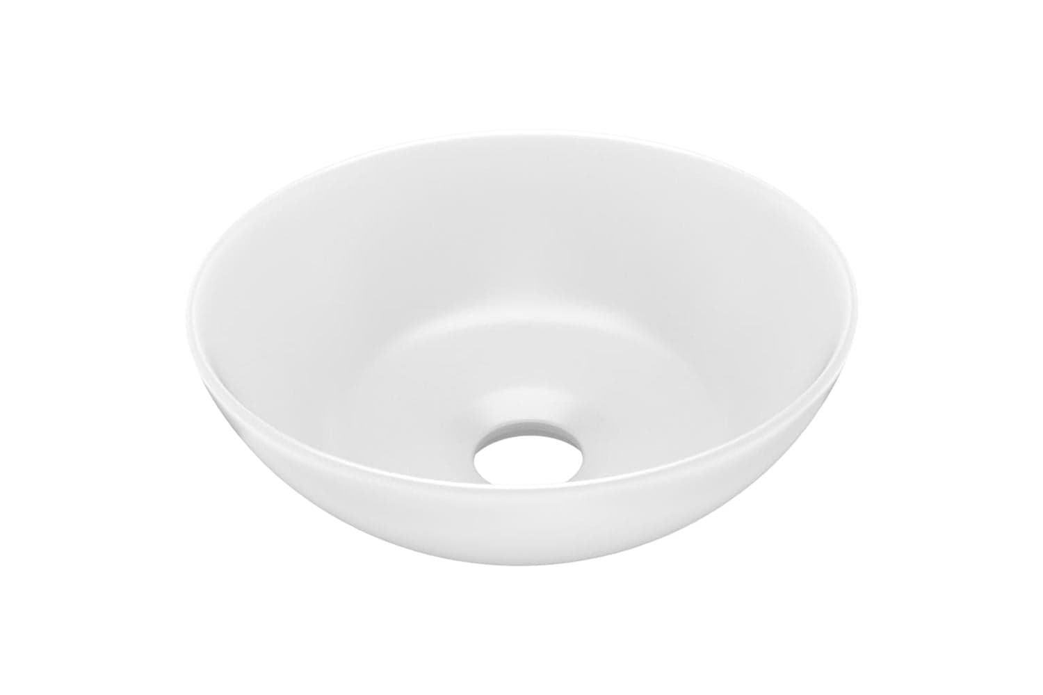 Vidaxl 146976 Bathroom Sink Ceramic Matt White Round
