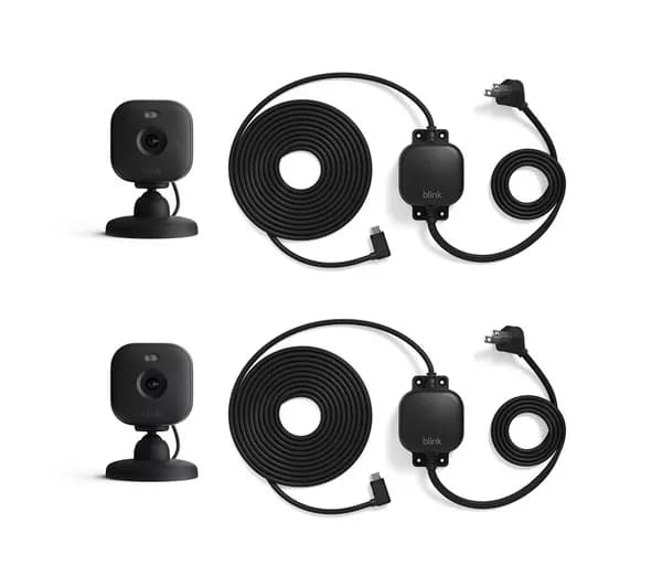 BLINK Mini 2 Full HD 1080p WiFi Security Camera with Weather Resistant Adapter - Black, Twin Pack