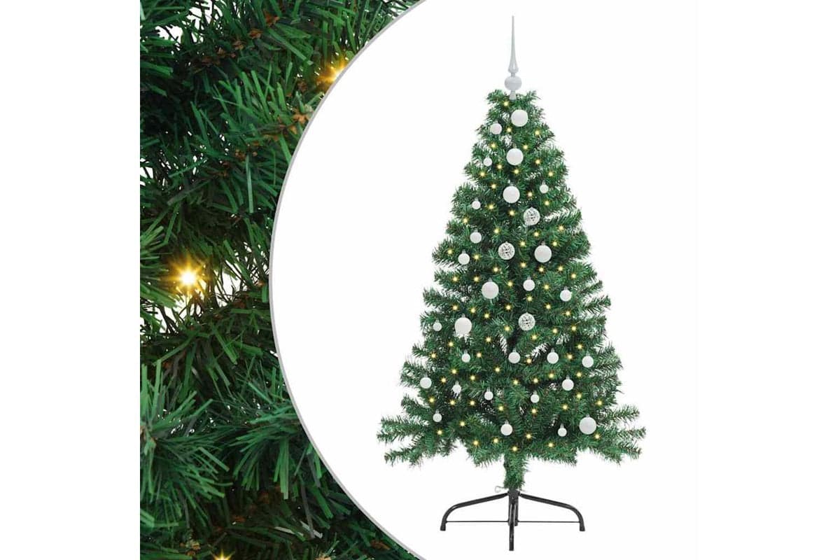 Vidaxl Artificial Pre-lit Christmas Tree Green 150 Cm Pvc