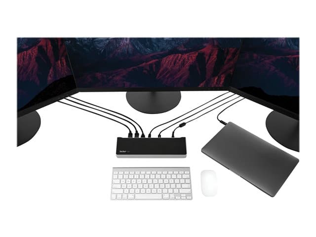 STARTECH.COM - Startech USB-C Dock, 4K Triple Monitor USB Type-C Docking Station with Dual DisplayPort & HDMI, 100W Power Delivery + Charging, USB 3.0/3.1 Gen 1 Hub (1x USB-C + 4x USB-A) w/ Ethernet - 100W PD Laptop Dock (DK30CH2DEPUE)