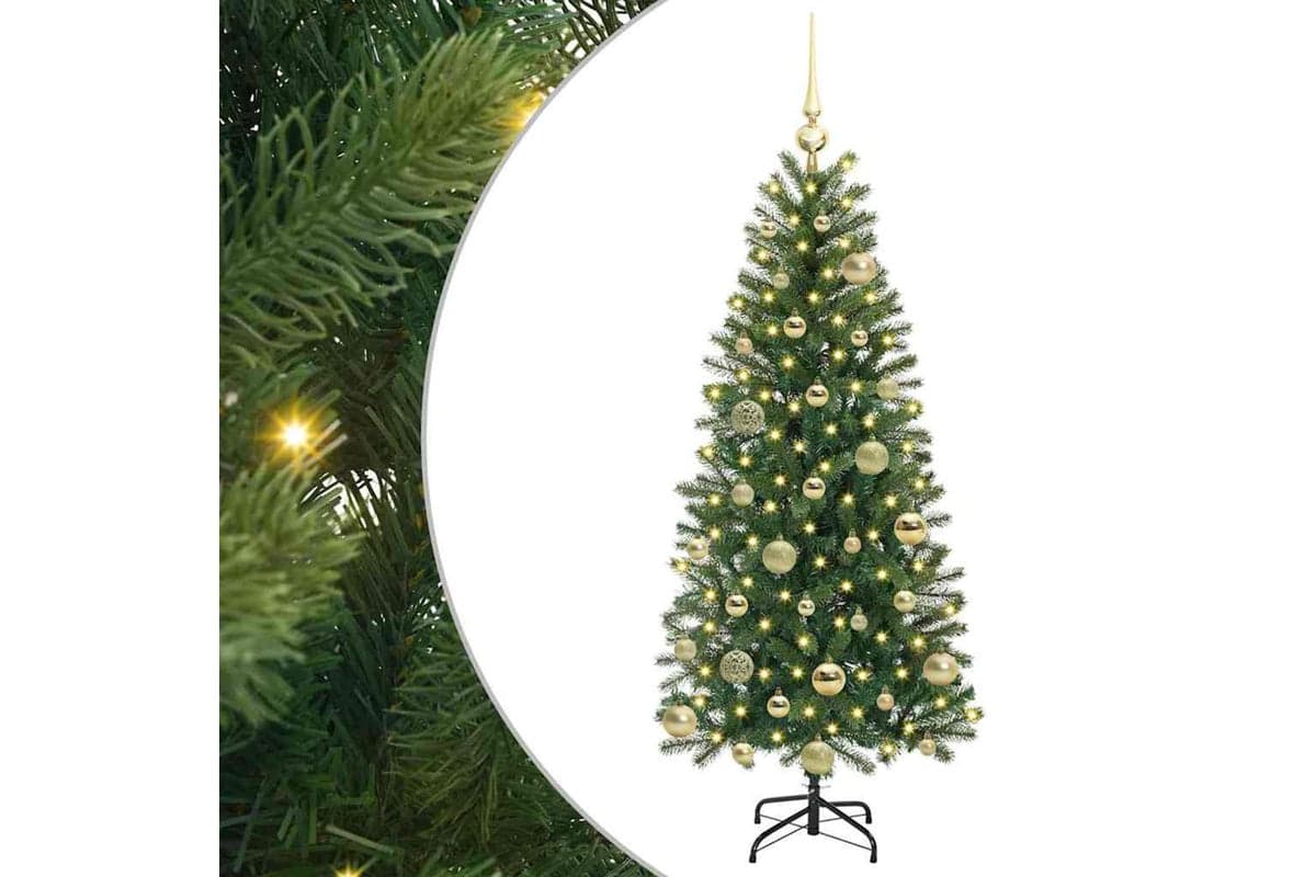 Vidaxl Artificial Christmas Tree With 150 Leds Green 120 Cm Pe And Pvc