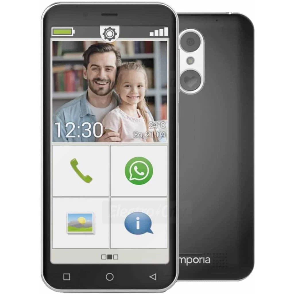 Emporia SMART.4 5 Inch Android Smartphone with Large Icons &amp; NFC | Black
