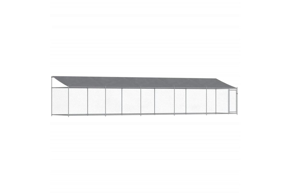 Vidaxl Dog Cage With Roof And Door Grey 10x2x2 M Galvanised Steel