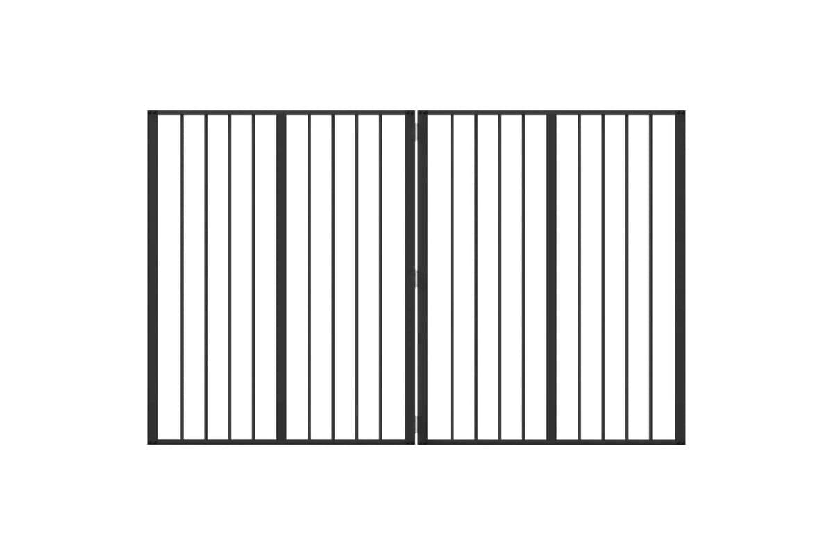 Vidaxl Dog Gate 2 Pcs Black 80 X 100 Cm Galvanised Steel