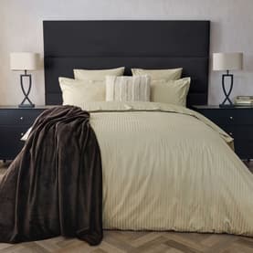 540 Thread Count Hotel Suite Satin Stripe Duvet Set Taupe
