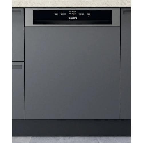 HOTPOINT            14 PLACE - SEMI INTEGRATED DISHWASHER - STAINLESS STEEL AND BLACK CONTROL PANEL