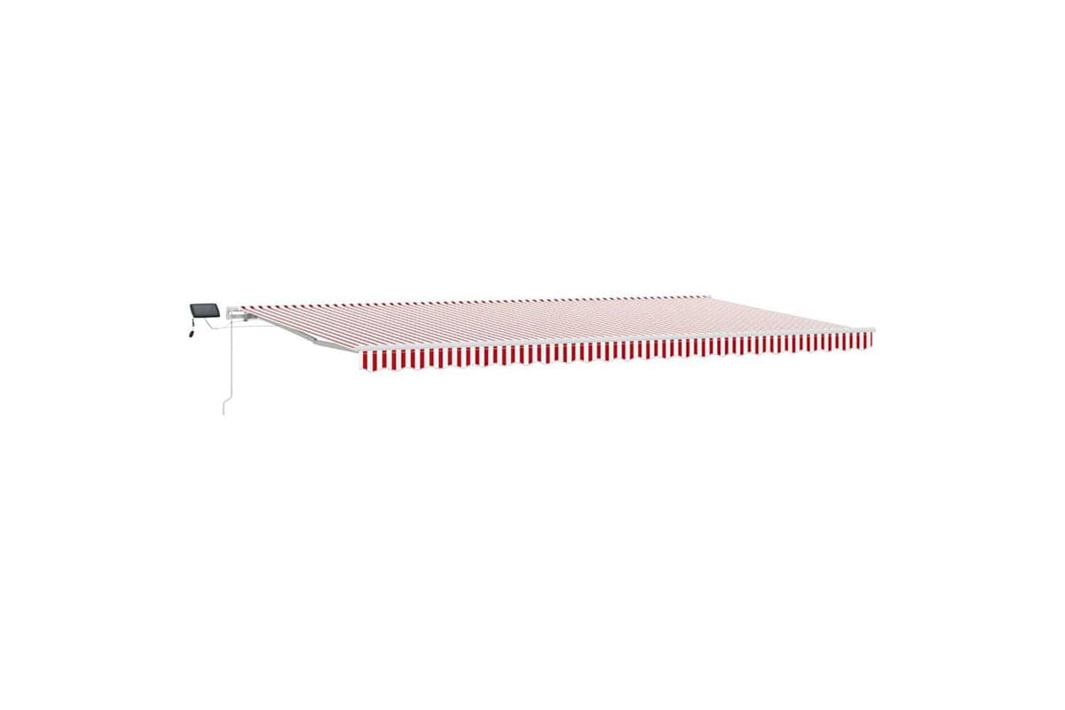 Vidaxl Retractable Awning With Red And White 600 X 350 Cm Fabric