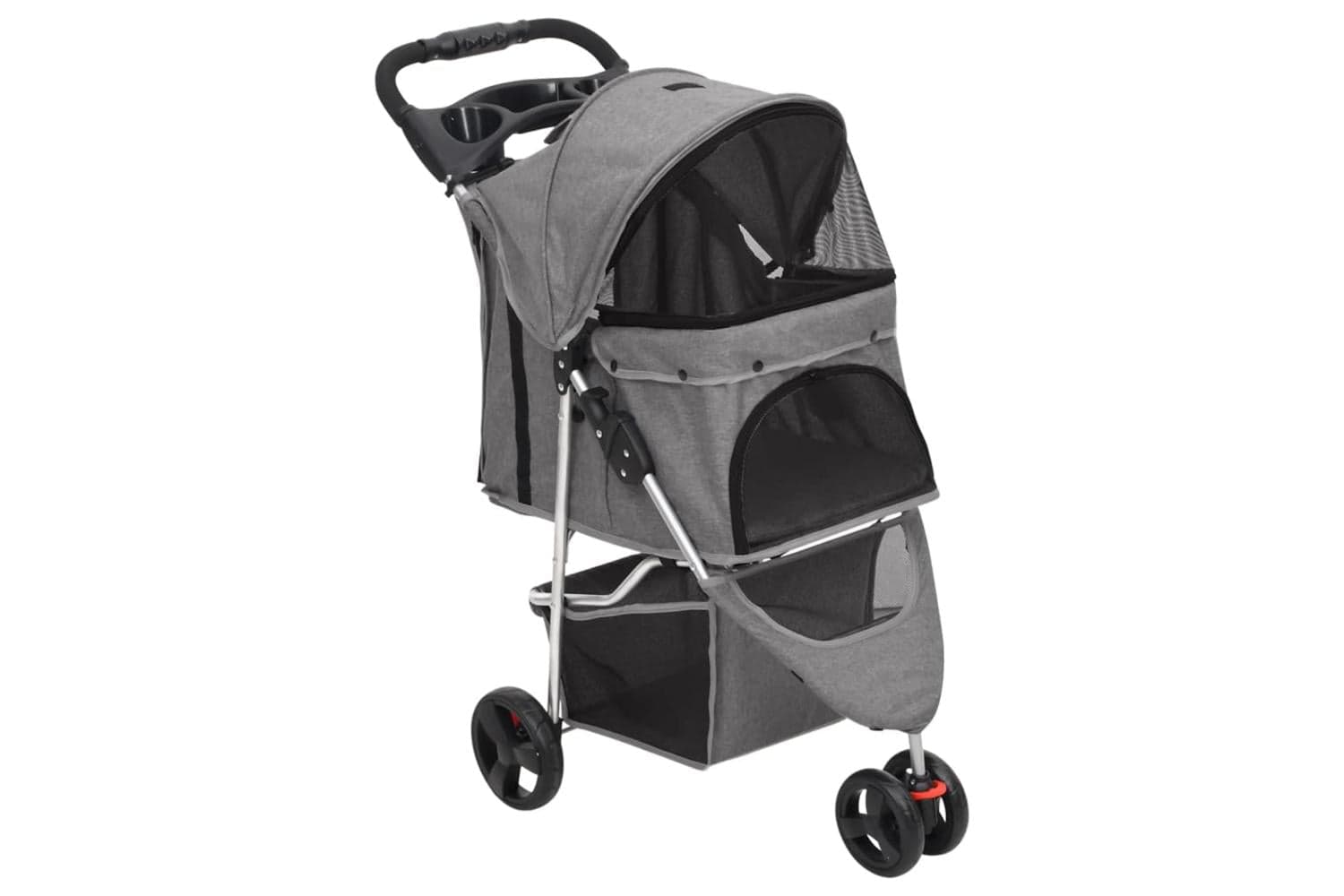 vidaXL 172197 Folding Dog Stroller Grey 80x46x98cm Oxford F