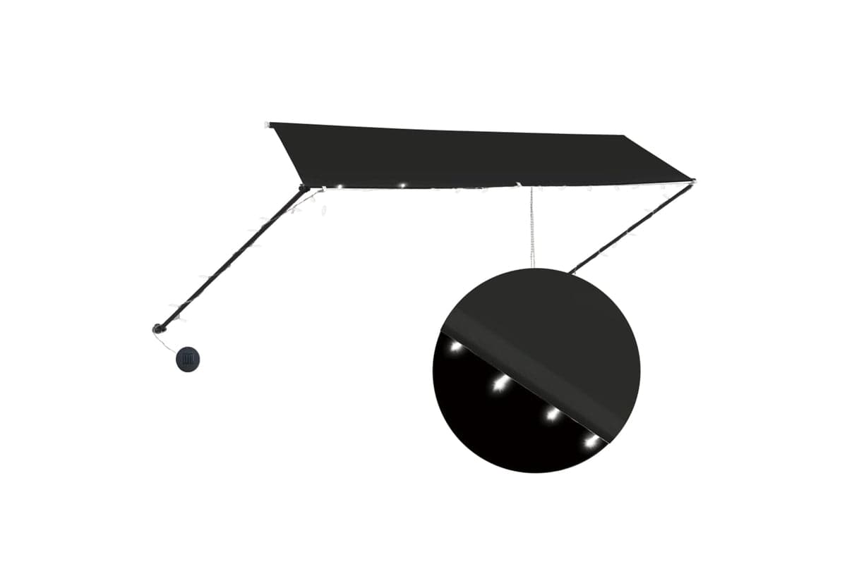 vidaXL 145919 Retractable Awning With Led 350x150cm Anthracite