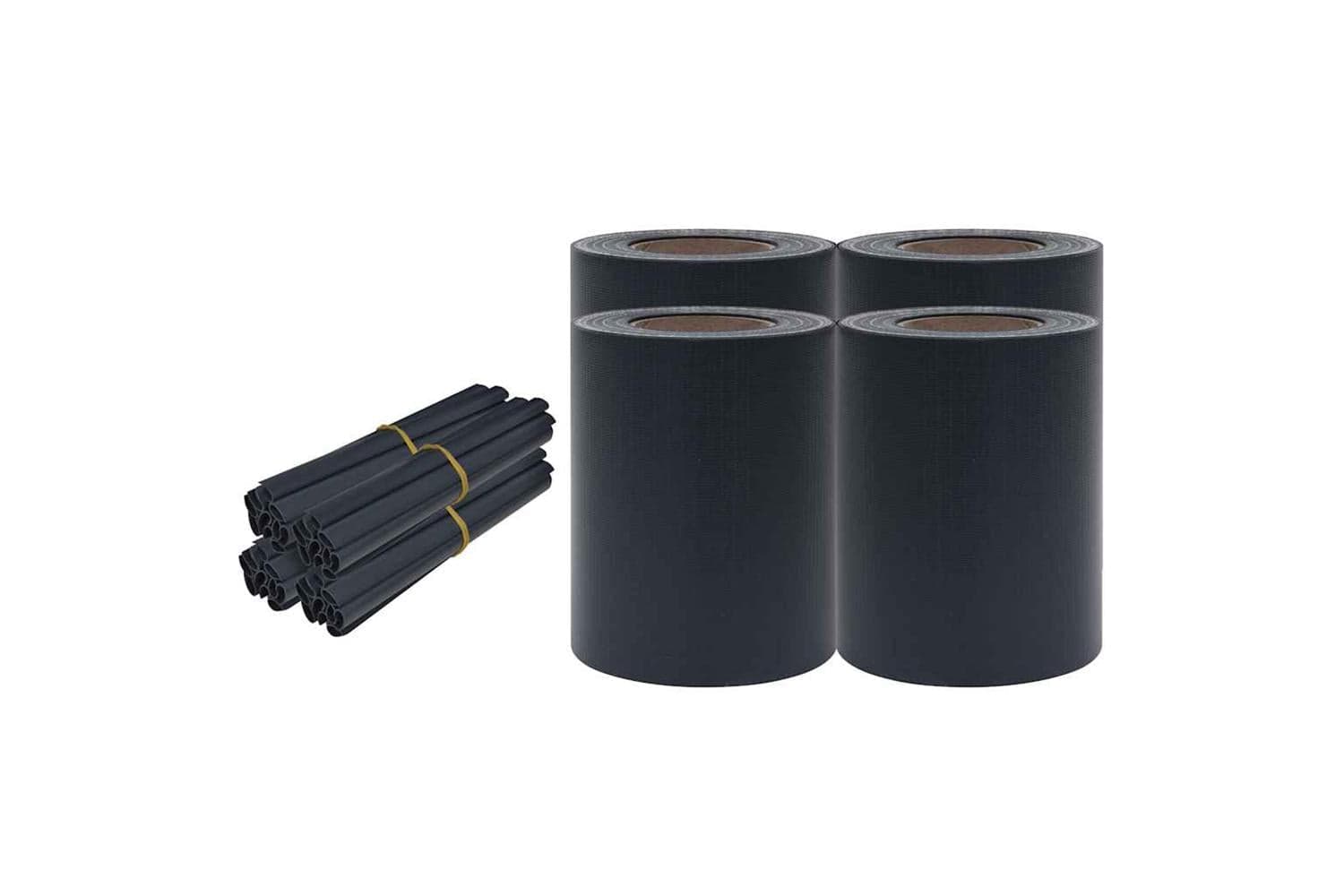 Vidaxl Garden Privacy Screens 4 Pcs Pvc 35x0.19 M Matte Dark Grey