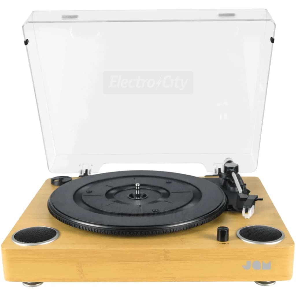 JAM 3-Speed Turntable with Built-In Stereo Speakers | Wood