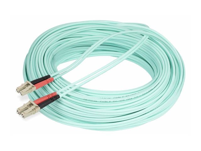 STARTECH.COM - Startech 20m (65ft) LC/UPC to LC/UPC OM4 Multimode Fiber Optic Cable, 50/125µm LOMMF/VCSEL Zipcord Fiber, 100G Networks, Low insrtion Loss, LSZH Fiber Patch Cord - patch cable - 20 m - 20 m - aqua