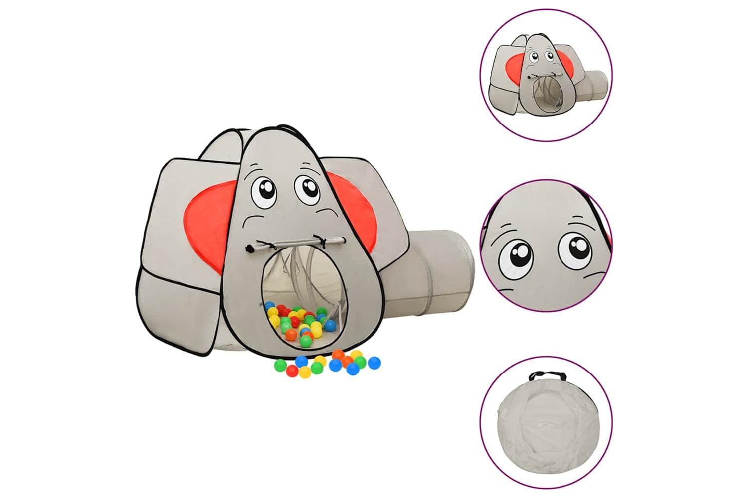 vidaXL Elephant Children Play Tent With 250 Balls