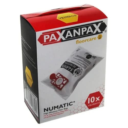 Paxanpax Henry SMS Vacuum Cleaner Dust Bag Pack of 10 - White | 46-VB-390H10