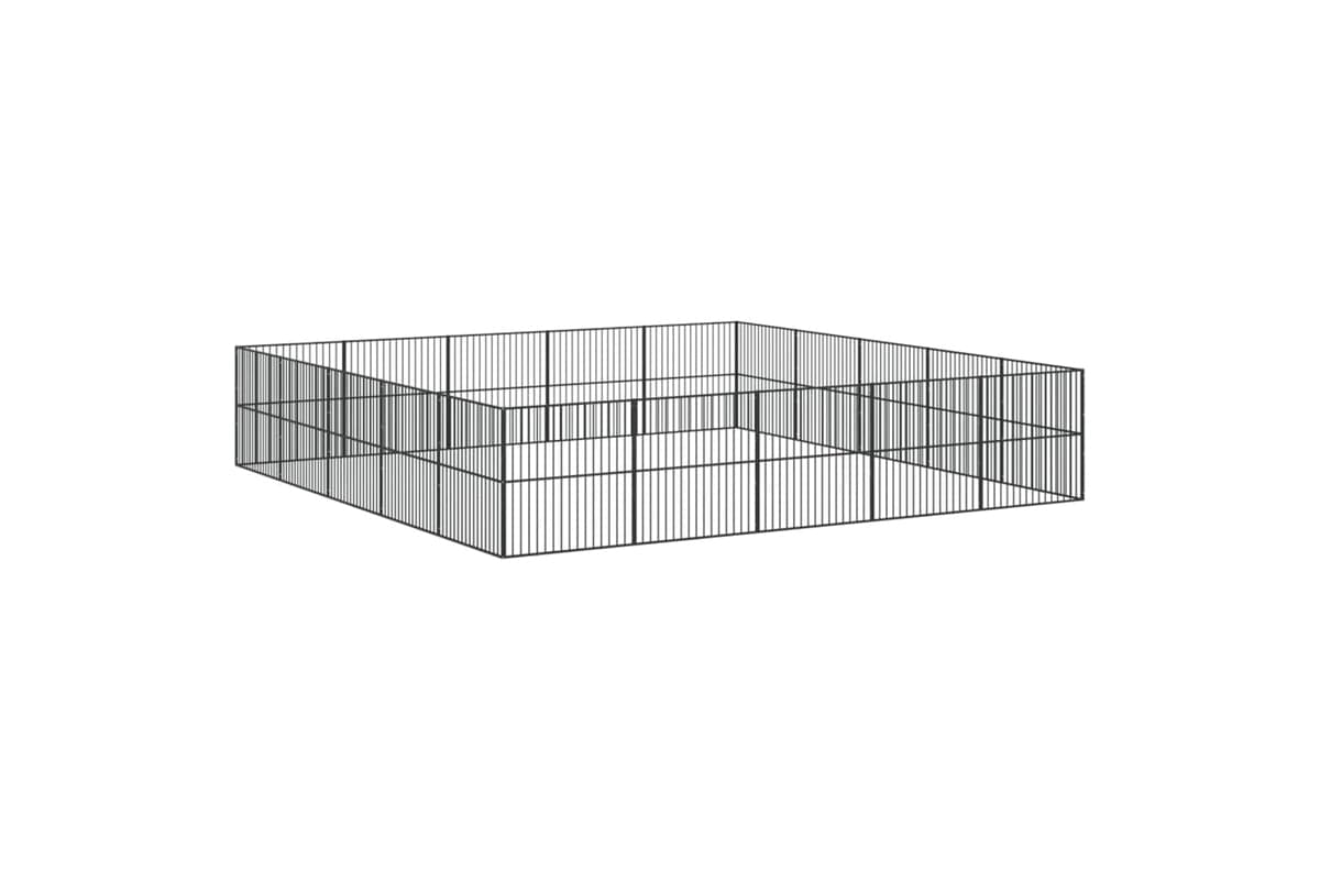 Vidaxl 3209556 Dog Playpen 20 Panels Black Galvanised Steel