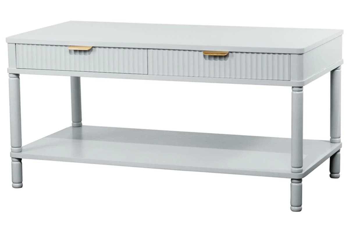 Parson Coffee Table | 2 Drawers | White