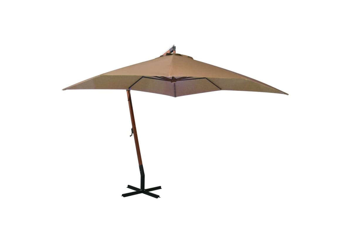 Vidaxl 313775 Hanging Parasol With Pole Taupe 3x3 M Solid Fir Wood