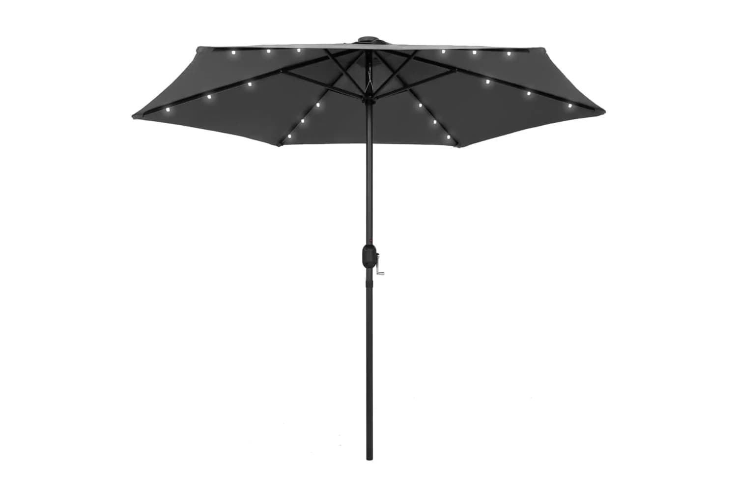 Vidaxl 47354 Parasol With Led Lights And Aluminium Pole 270 Cm Anthracite