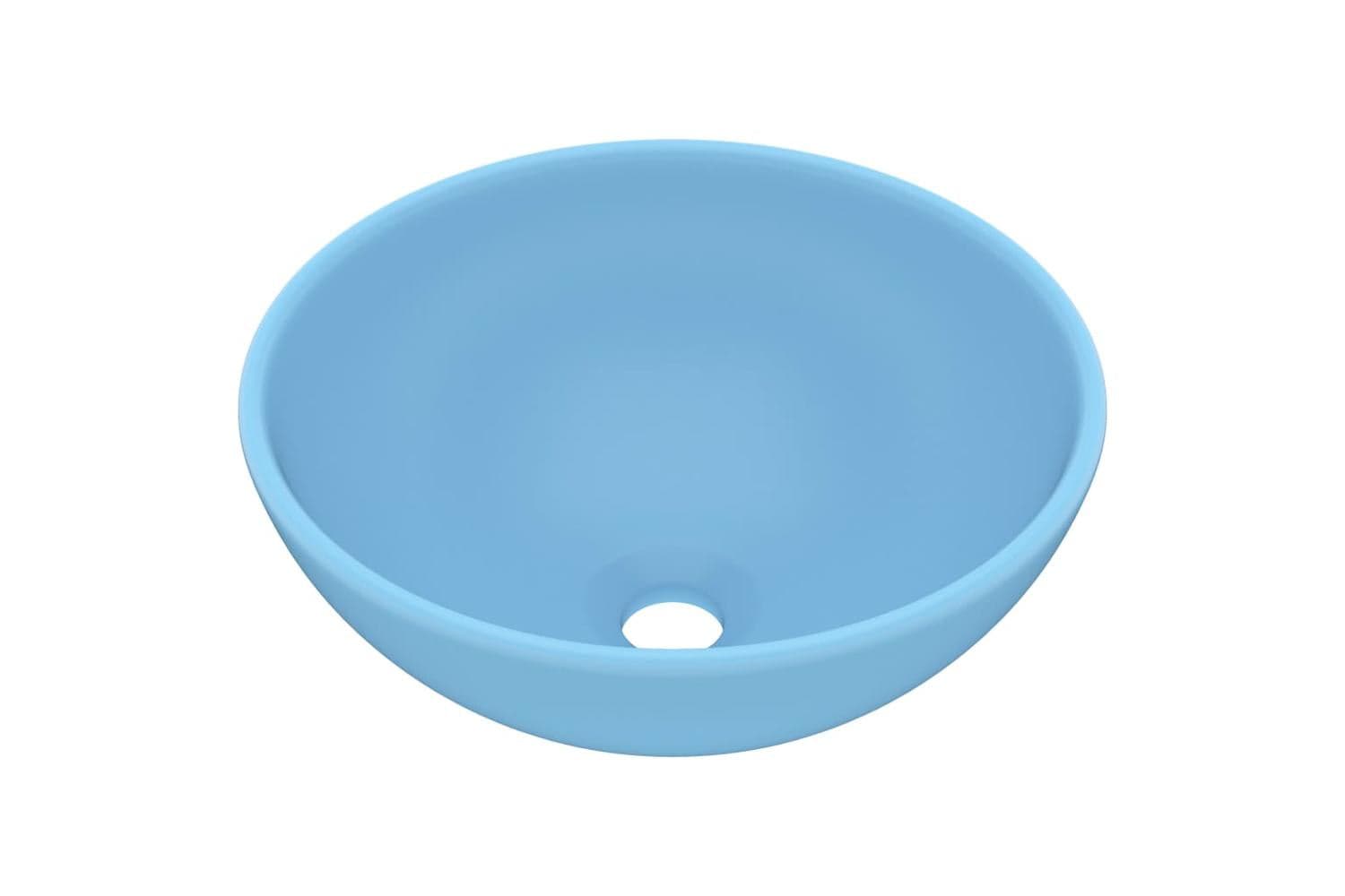 vidaXL 146967 Luxury Bathroom Basin Round Matt Light Blue 32.5x14cm Ceramic