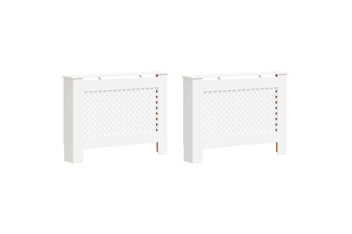 vidaXL 3051377 Radiator Covers 2 Pcs White 112x19x81.5cm Mdf
