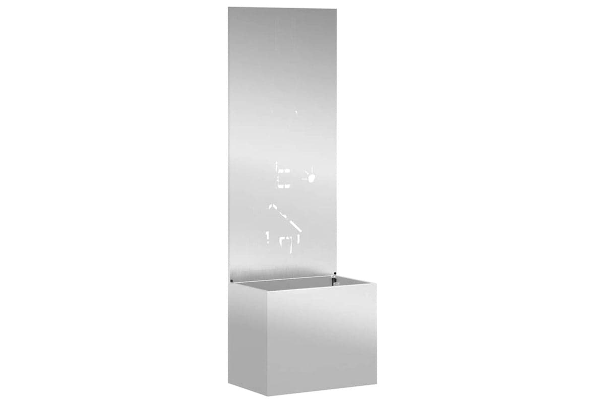 Garden Privacy Screen Silver 50 X 140 Cm Galvanised Steel