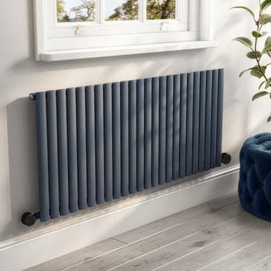 Anthracite Horizontal Smart Electric Radiator with Wi-Fi Thermostat - 2000W - H600xW1416mm - Bathroom Safe