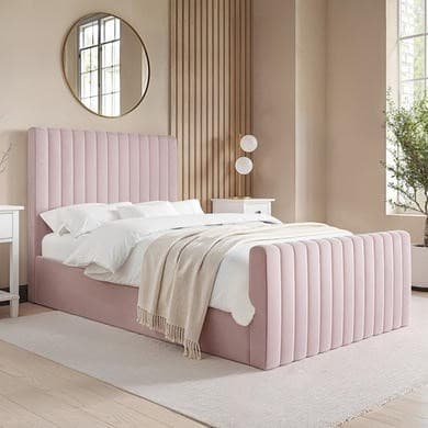 Pink - Upholstered Side-Lift Ottoman Storage Bed - Khloe