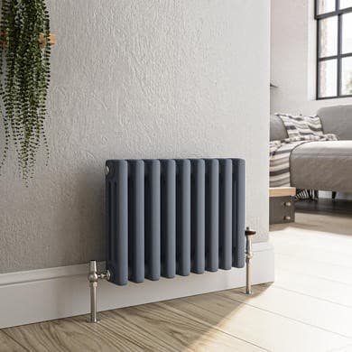 Reggio Anthracite Horizontal Triple Column Traditional Radiator