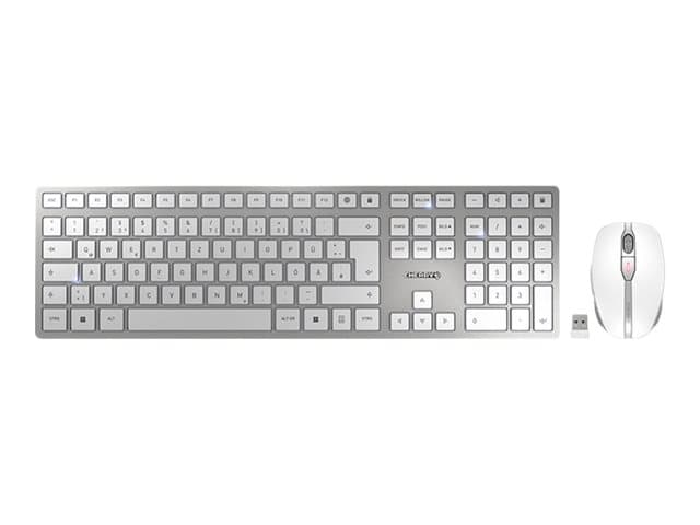 Cherry - DW 9100 SLIM - keyboard and mouse set - QWERTZ - German - white/sliver Input Device