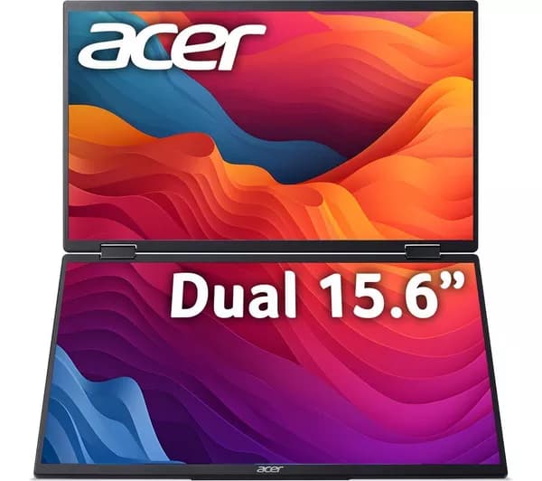 ACER PD163Q Dual Full HD 15.6" IPS LCD Portable Monitor - Silver