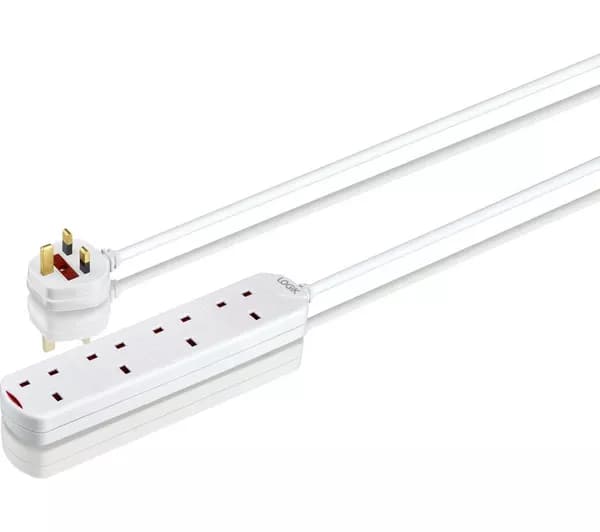 LOGIK L4WAY2T18 4-Socket Extension Lead - 2 m, Twin Pack