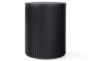 Teca Round Bedside Table | Matt Black