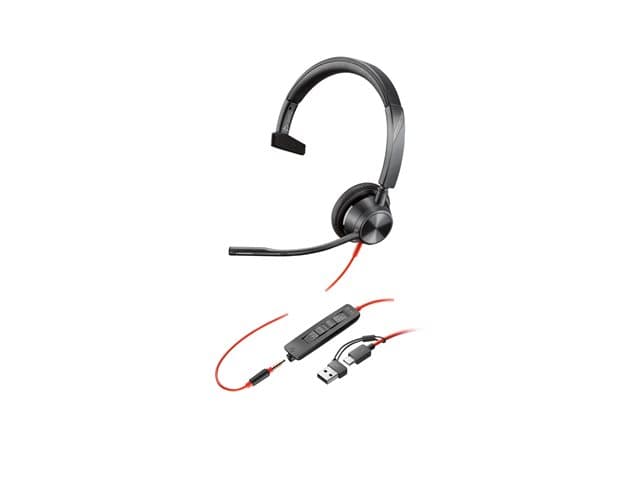 HP - Poly Blackwire 3315 - headset - 3.5 mm jack, USB-C