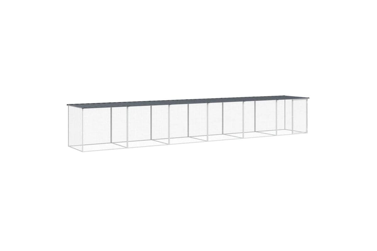 vidaXL 3189051 Chicken Cage With Roof Anthracite 603x98x90cm Galvanised Steel