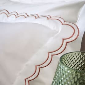 Scallop Edge Oxford Pillowcase Pair Fire