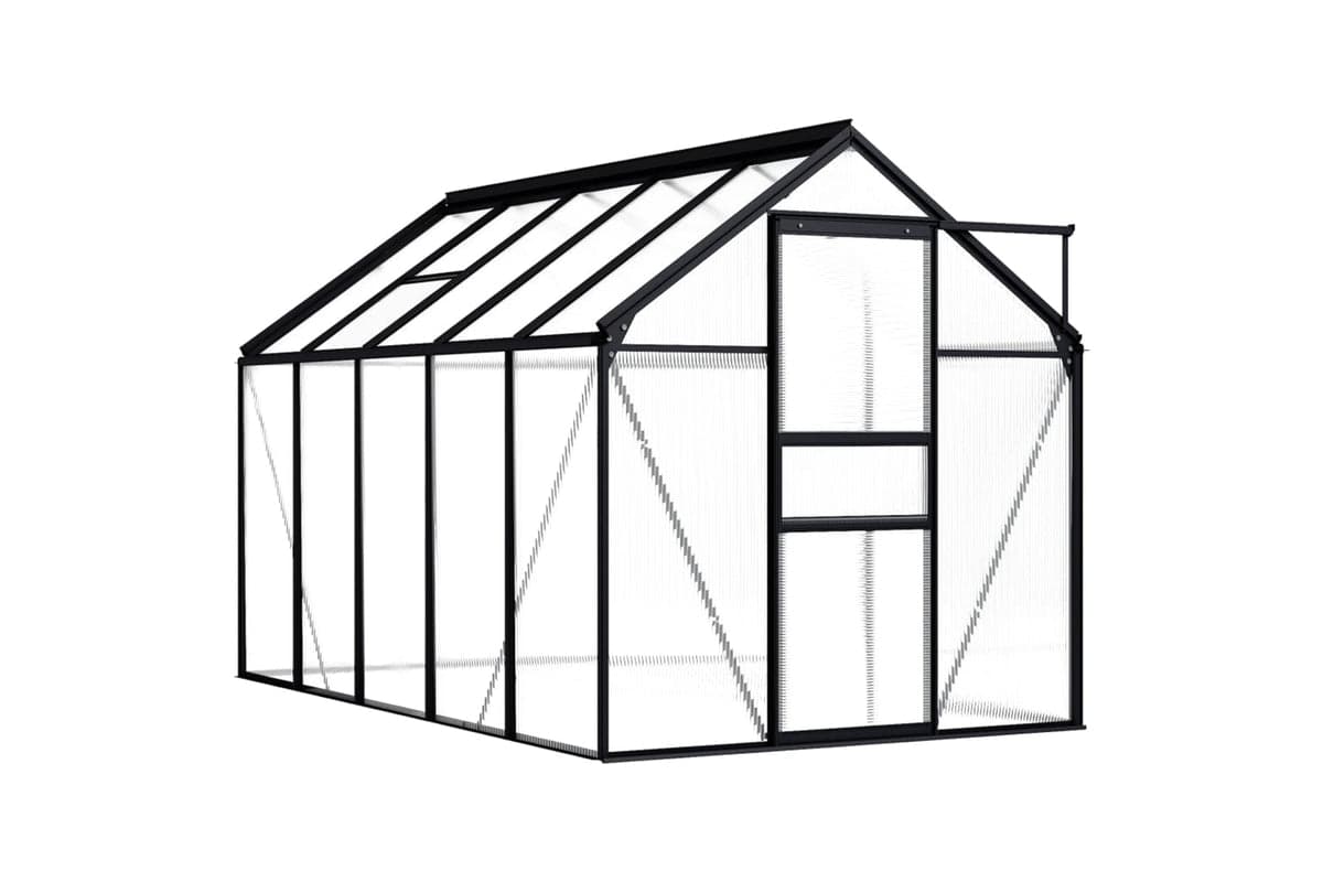 Vidaxl 48211 Greenhouse Anthracite Aluminium 5.89 Sq M